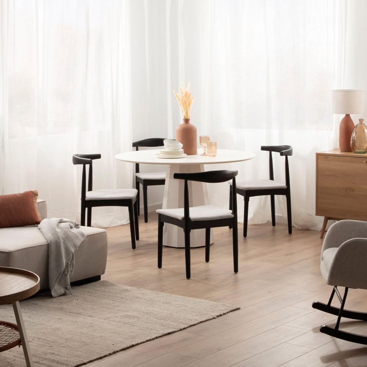 ESSZIMMERSTUHL Nira Schwarz 50 cm x 76 cm - Schwarz, Holz (50/76/55cm)