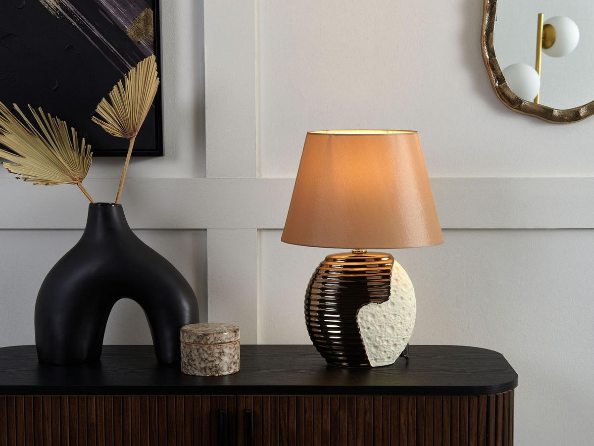 TISCHLAMPE Esla 30/30/41 cm - Messingfarben, Keramik (30/30/41cm) - Beliani