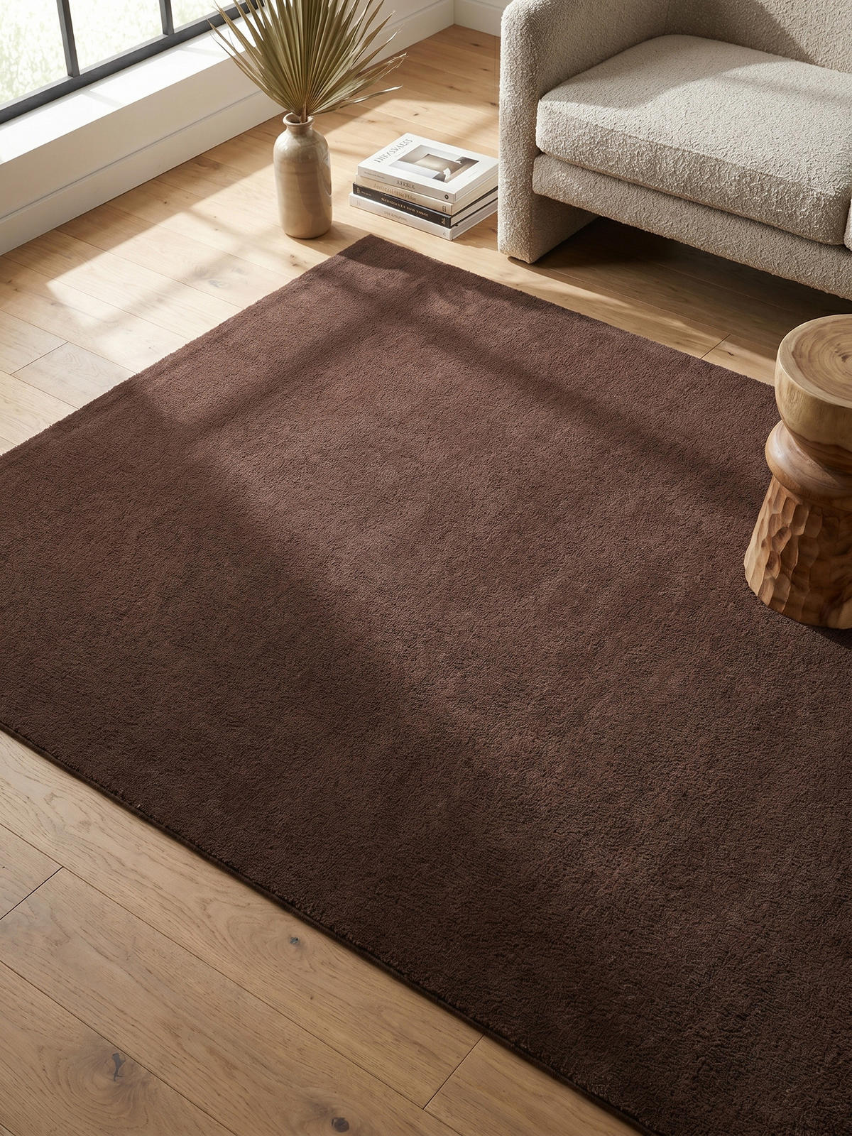 KURZFLORTEPPICH Antirutsch Uni RUTOR Polyester Braun 120 x 160 cm - Braun, Textil (120/160cm) - KADIMA DESIGN