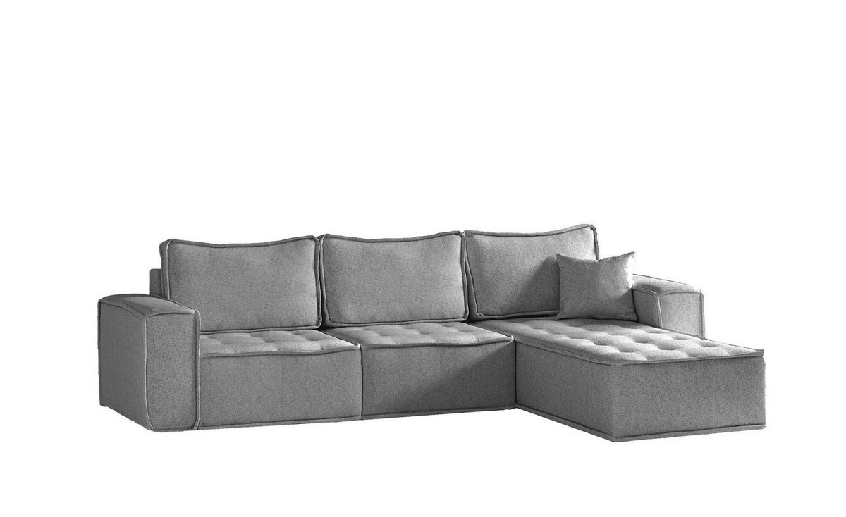 ECKSOFA Sande In Raven - Grau, Holzwerkstoff/Textil (292/192cm) - Fun Möbel