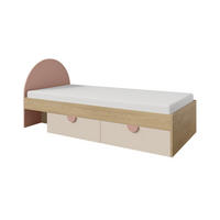JUGENDBETT LEXO 13 90/200 cm in Eiche Cremona/Macadamia/Puderrosa - Eichefarben/Beige, Holzwerkstoff (90/200cm) - Deine Möbel 24