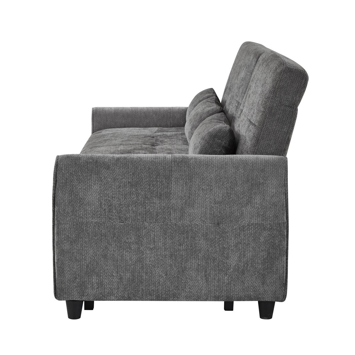 SCHLAFSOFA 3-Sitzer 3-in-1 ausziehbar Chenille, DE-42933, Grau - Grau, Metall (176/83/148cm) - ComfortXL