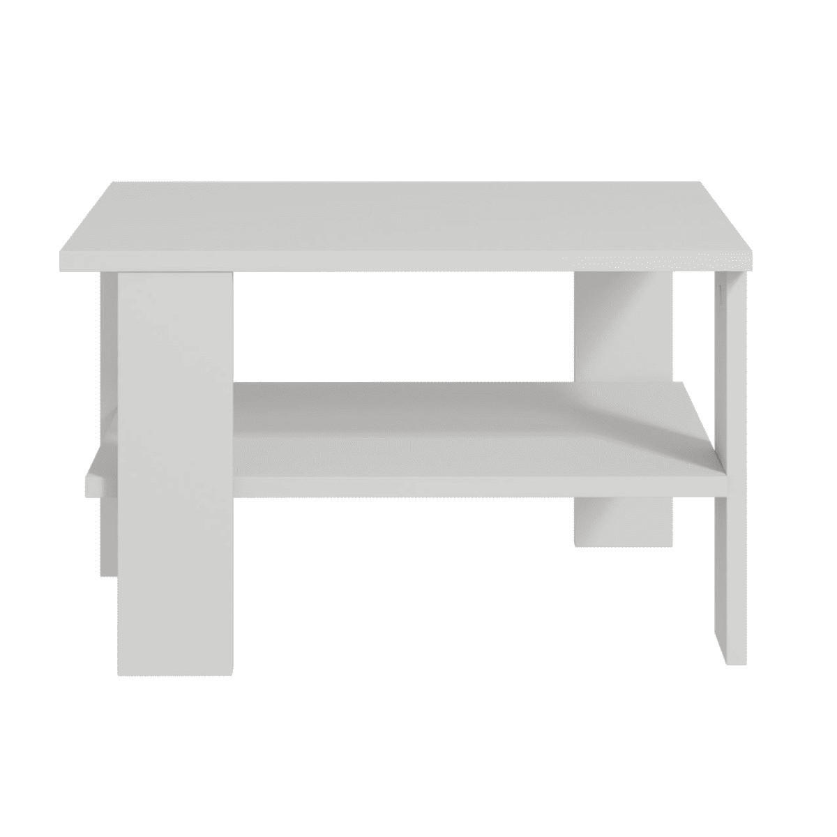 COUCHTISCH mit 1 regalboden - duama 60/45/37 cm - Weiß, Holzwerkstoff (45/45/37cm) - Calicosy