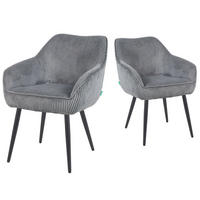 ESSZIMMERSTUHL Mika-Bela - Schwarz/Grau, Textil/Metall (60/82/61cm) - DUBI Möbel
