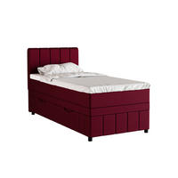 BOXBETT AVALON 90 x 200 cm mit Bettkasten und Topper - Rot - Rot, Holz - Panda Möbel
