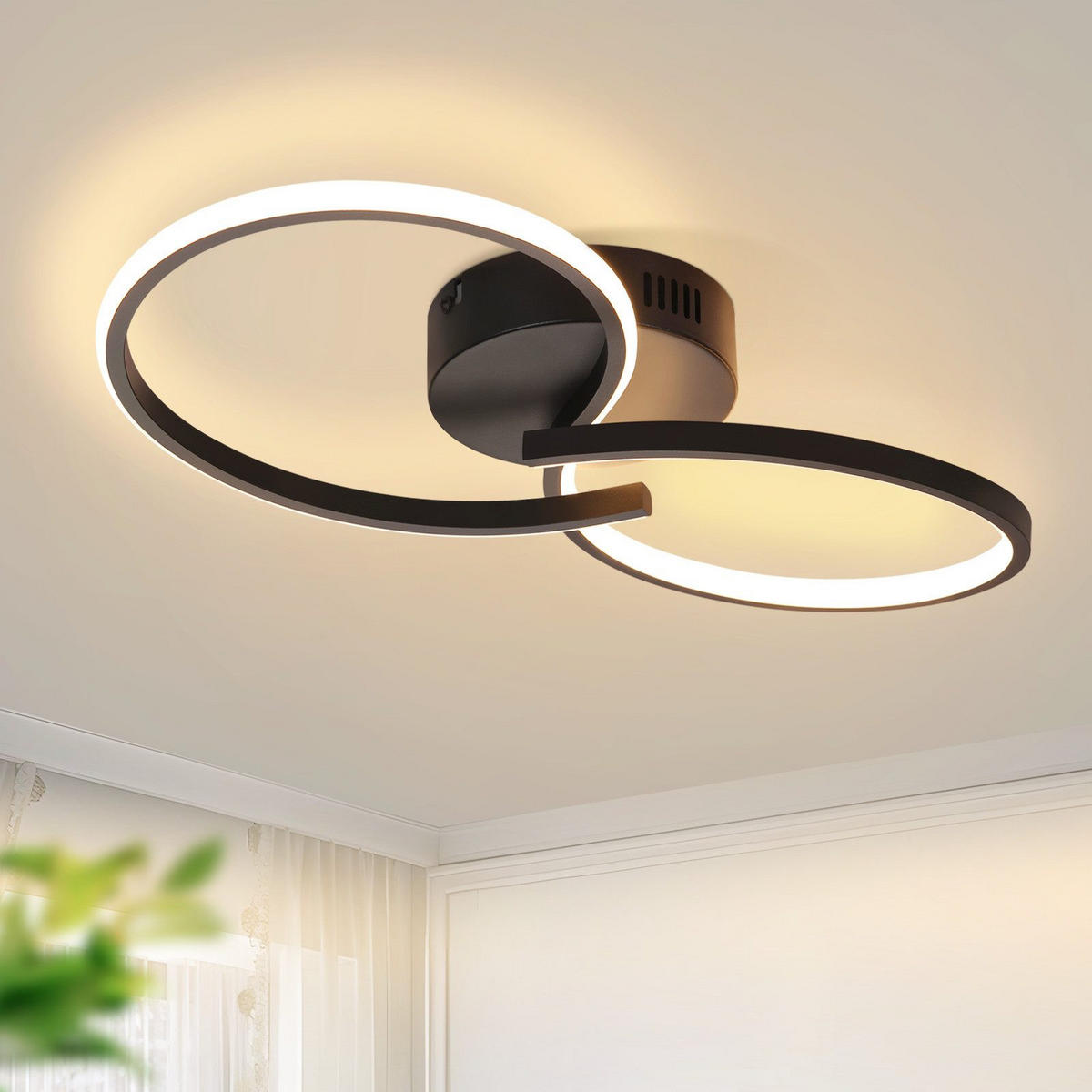 LED-DECKENLEUCHTE Zwickau 40/20.5/10 cm - Schwarz, Metall (40/20.5/10cm) - Nettlife