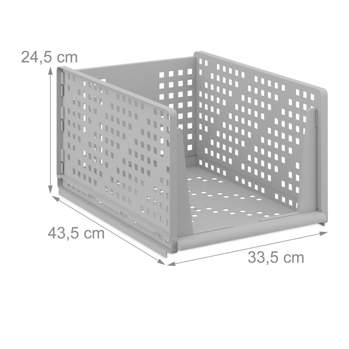 3XORGANIZÉR do skrine - sivá, plast (33.5/24.5/43.5cm) - Relaxdays