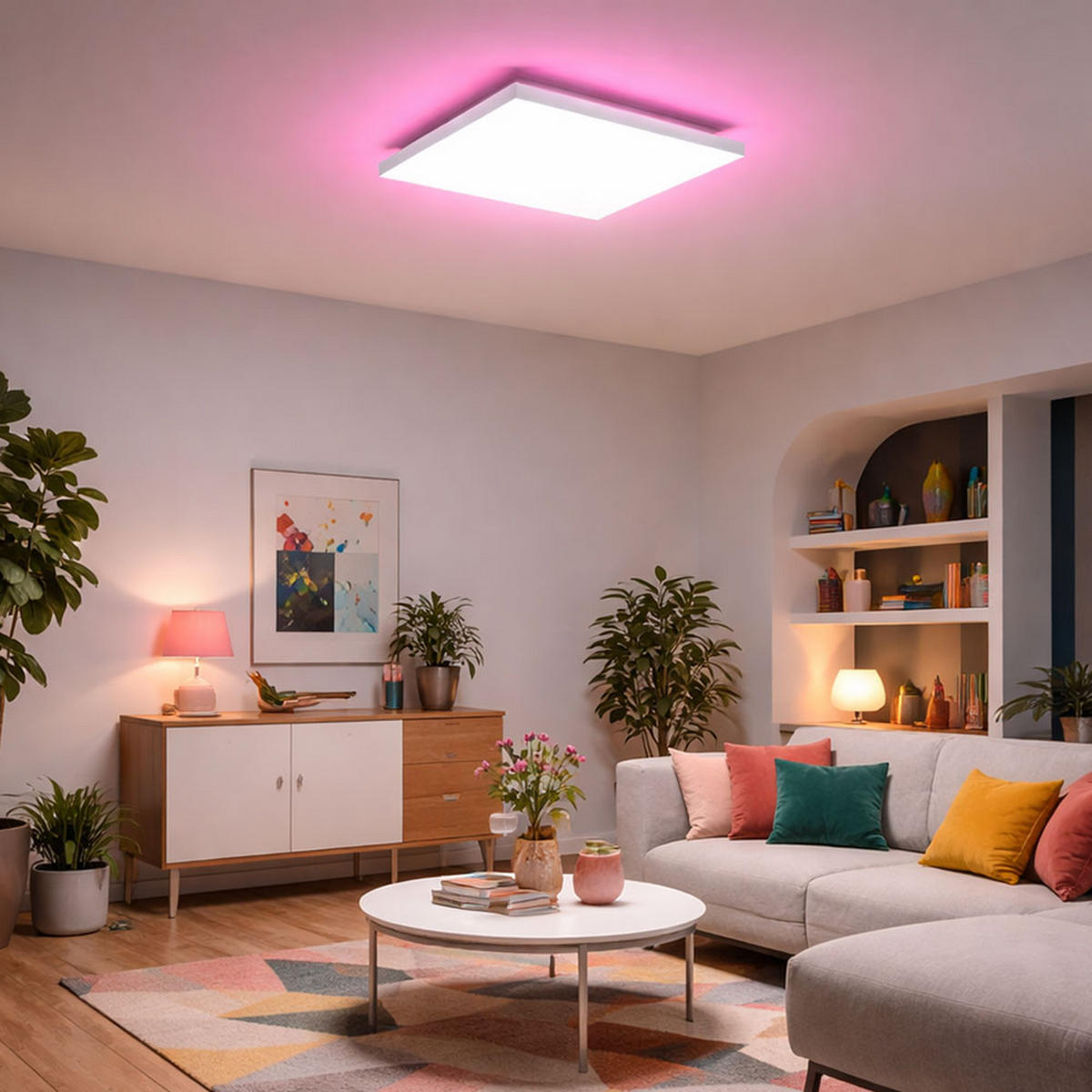 LED DECKENLEUCHTE RGB Weiß - Weiß, Metall (45/45/7cm)
