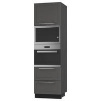 BACKOFEN-HOCHSCHRANK Kvantum D14/RU/2M/284 Graphit Matt / Schwarz Matt 60 / 59 / 207cm - Schwarz/Graphitfarben, Holz/Holzwerkstoff (60/207/59cm) - Feldmann-Wohnen