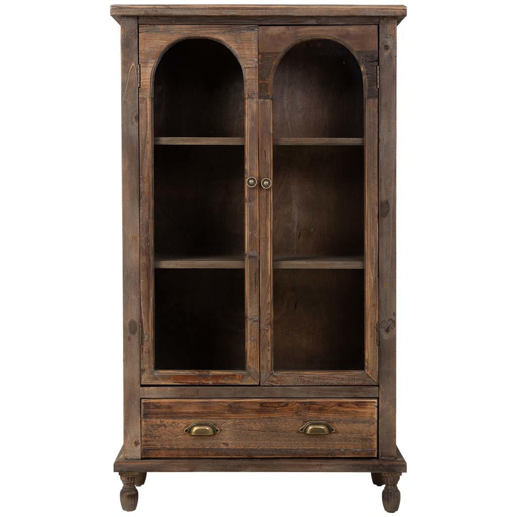 VITRINE mit 2 türen und 1 schublade 80x42x138 cm - Braun, Holz (80/138/42cm) - Wanderlust