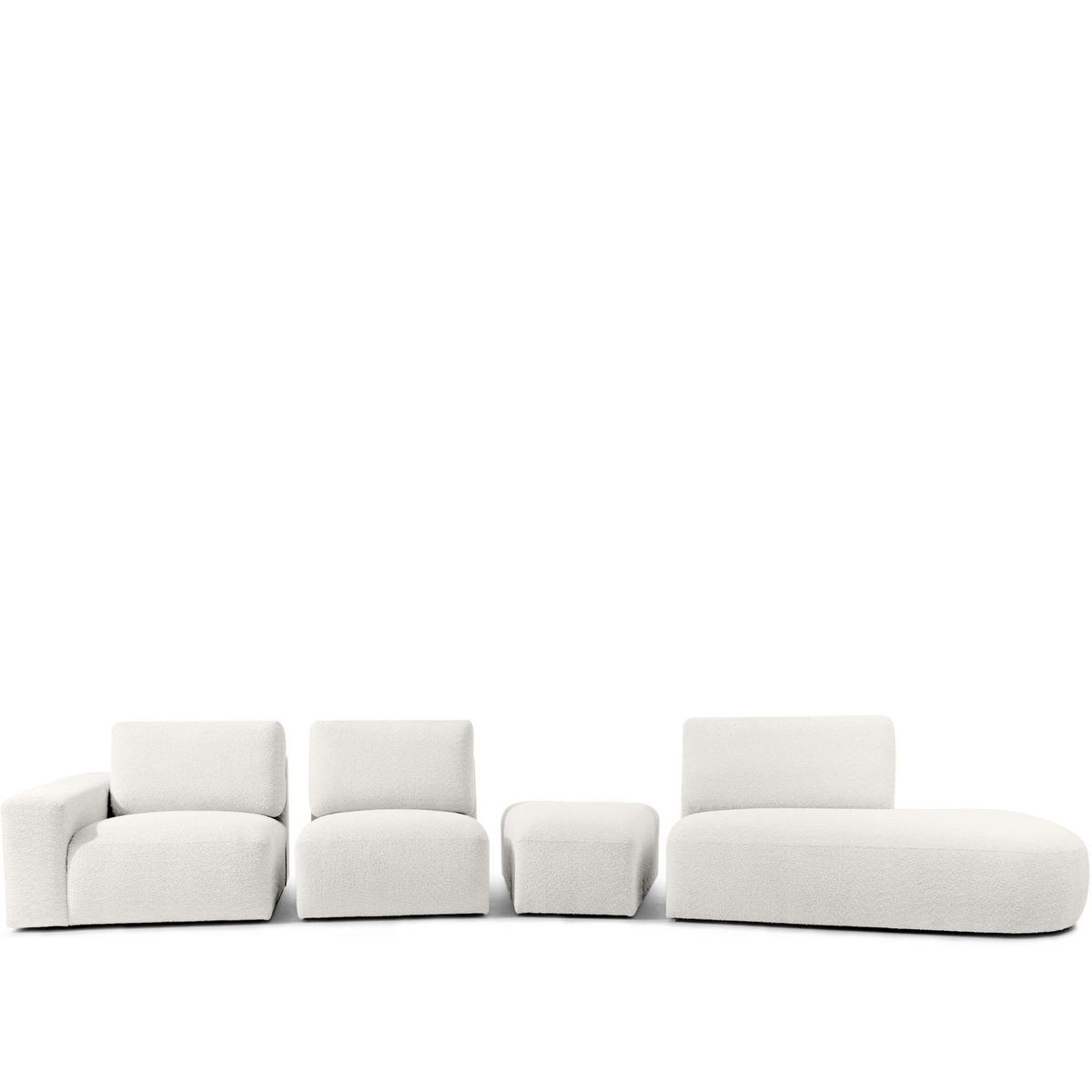 5-SITZER ECKSOFA ZUCCO Boucle rechts, Ecru - Ecru, Textil (430/84/105cm) - KONSIMO®