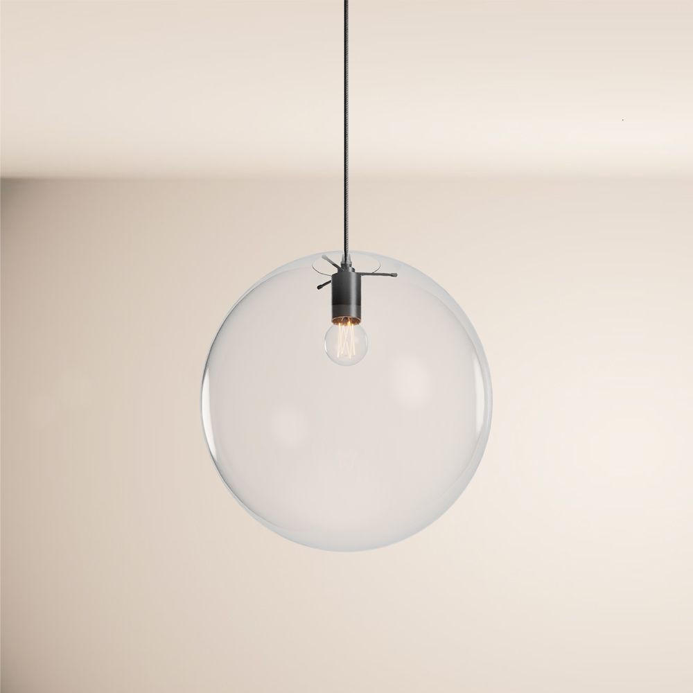 HÄNGELAMPE Orb 1.5m Abhängung Klar/Schwarz Ø 40cm - Klar, Glas (40/40/40cm) - s.luce