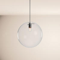 HÄNGELAMPE Orb 1.5m Abhängung Klar/Schwarz Ø 40cm - Klar, Glas (40/40/40cm) - s.luce