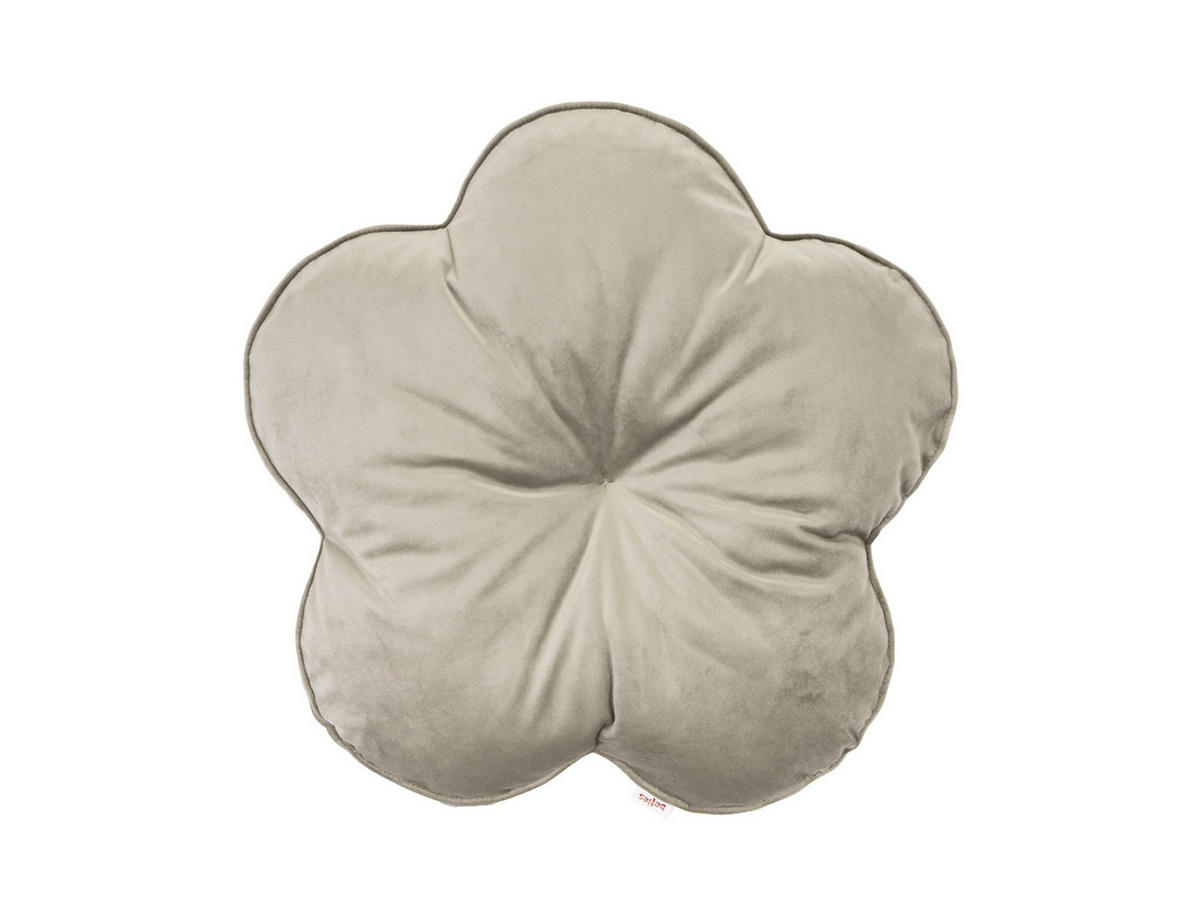 KISSEN-BLUME Samt&Sonders taupe 50 cm Ø - Taupe, Textil (50cm) - beties Heimtextil
