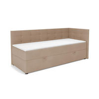 BOXBETT FAVIO 100/200 in Velours Beige H3 - Hellgrau, Holz/Holzwerkstoff (100/200cm) - Deine Möbel 24