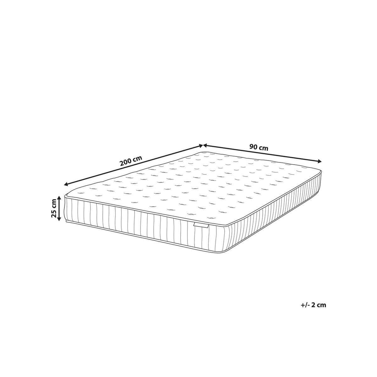 GEL-MEMORYSCHAUM-TASCHENFEDERKERNMATRATZE H2/3 Mittel 90/200 cm Pleasant - Weiß, Textil (90/200cm) - Beliani