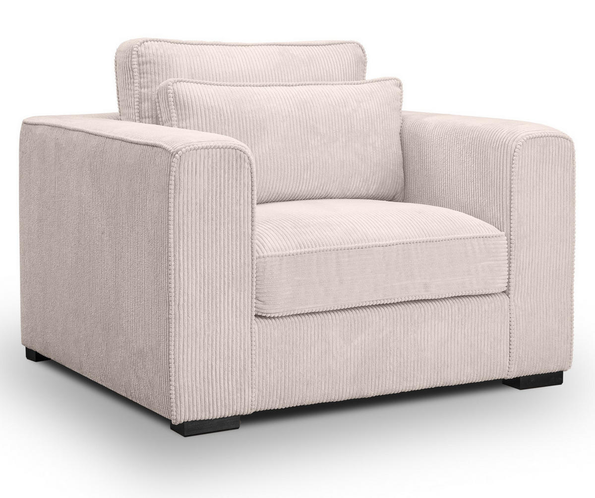 Inn.Furn SESSEL grau-beige Cord, Loungesessel 120 cm, Wohnzimmersessel ...