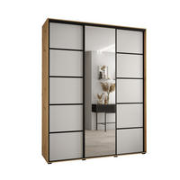SCHWEBETÜRENSCHRANK 235,2/170/60 3-türig - Schwarz/Weiß, Holz/Metall (170/235/60cm) - Abiks Möbel