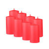 STUMPENKERZEN 8er Pack "Rot", Größe Ø7cm x Höhe: 12 cm - Rot, Naturmaterialien (7/12cm) - Bestlivings