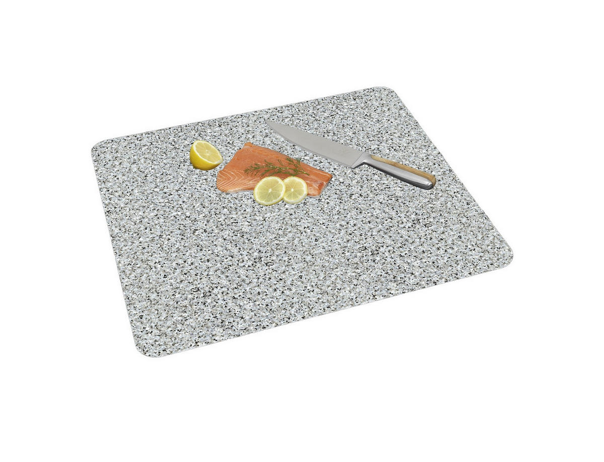 HERDABDECKPLATTE Glas Granit 50/56/0,5 cm - Grau, Glas (56/0.5/50cm) - Wenko