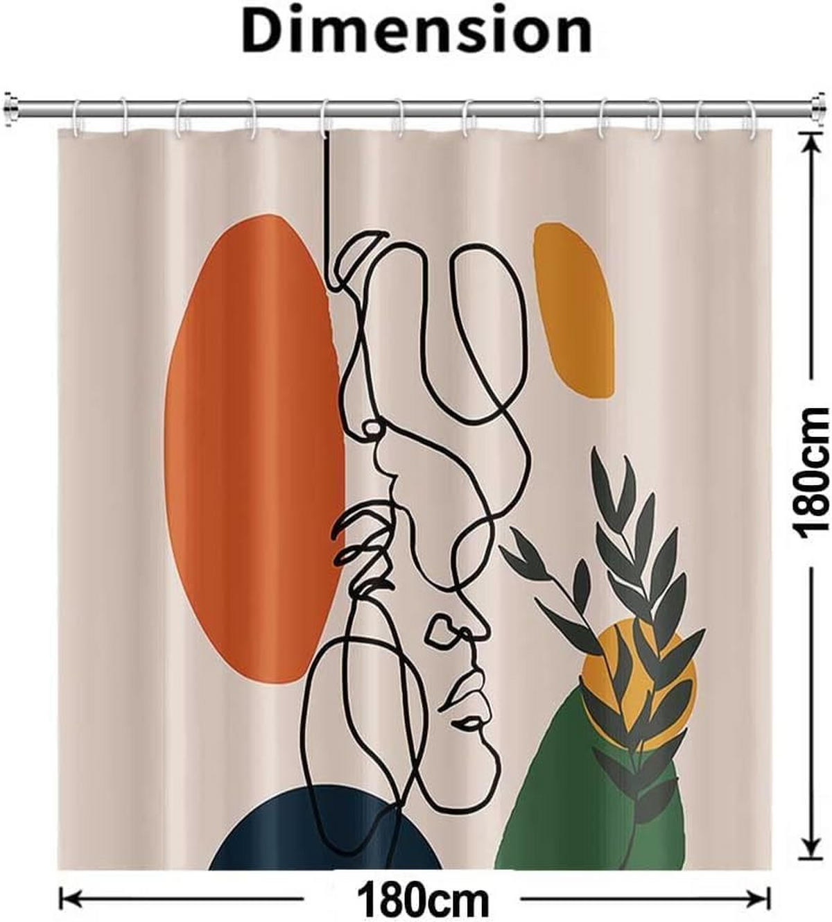 DUSCHVORHANG 180 x 180 cm abstrakt schimmelresistent wasserdicht waschbar Polyester - Multicolor, Textil (180/180cm) - MCBOSON