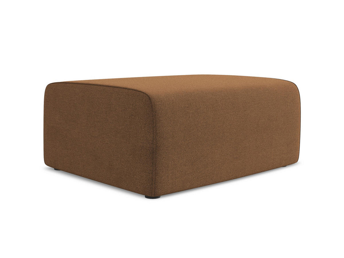 POUF Strukturstoff Stoff Orange - Beige/Terra cotta, Kunststoff/Textil (90/80/60cm) - Makamii
