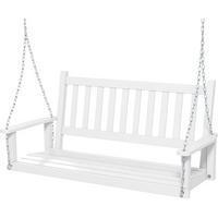 HÄNGEBANK Weiß - Weiß, Holz (136/63/67cm) - COSTWAY