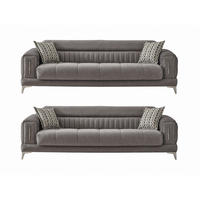 SITZGARNITUR Arica, Grau Stellvariante 3+3 - Grau, Holzwerkstoff/Kunststoff (240/80/95cm)