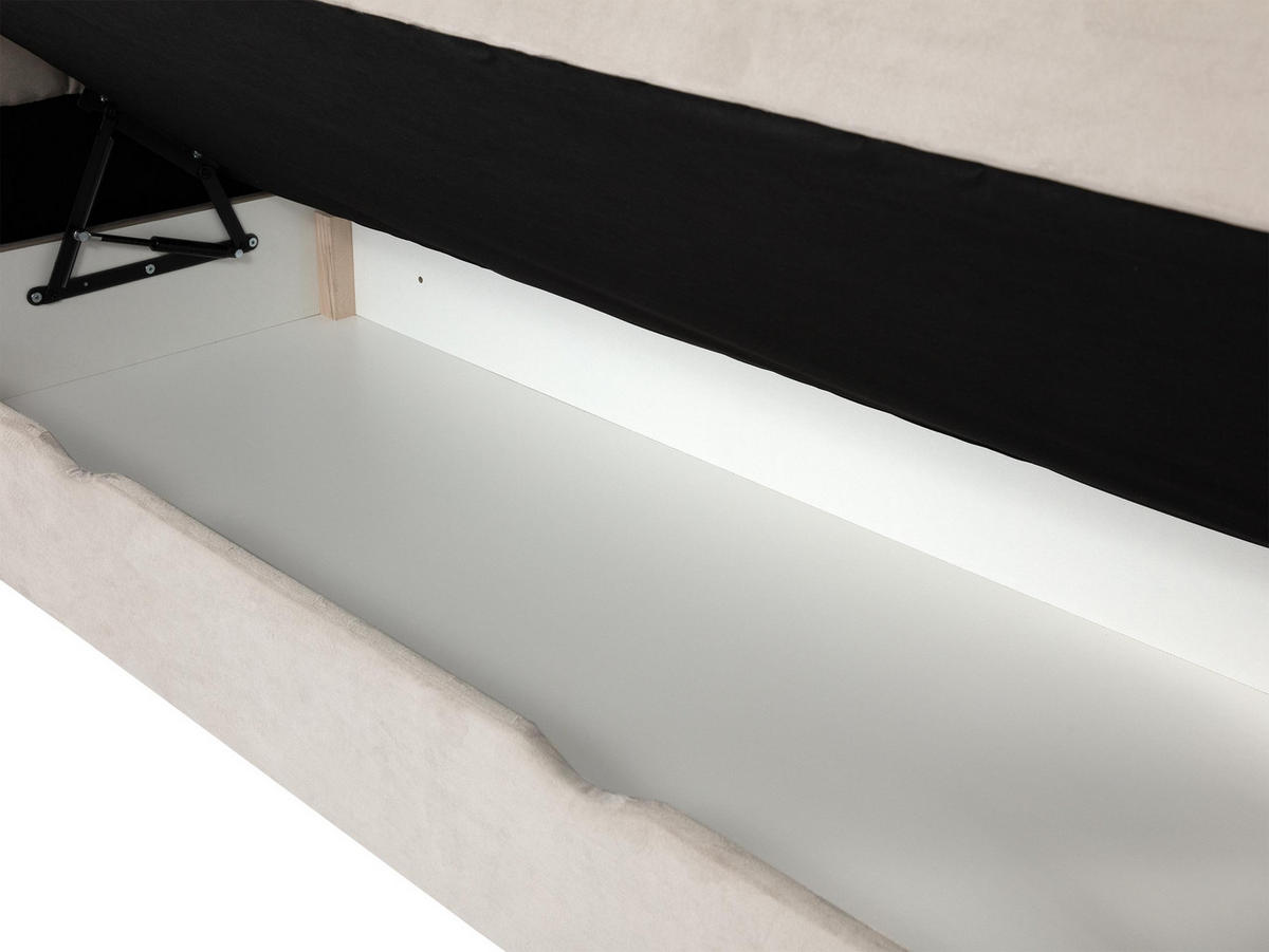 BOXBETT Dave - Chromfarben/Dunkelblau, Holz/Textil (140/200cm) - MIRJAN24