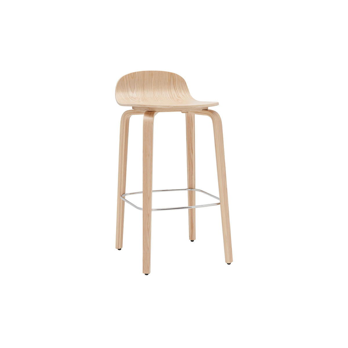 BARHOCKER Eichenholz H68 cm 2er-Set OBRA - Naturfarben, Holz (44/80.5/40cm) - Miliboo