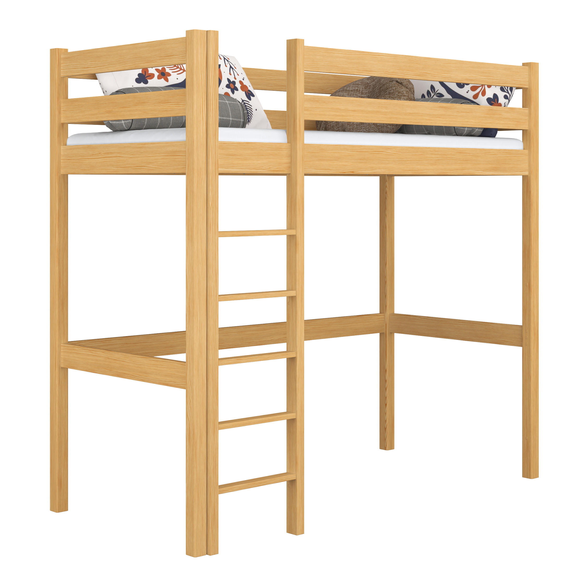 N-Wood Hochbett Hellbraun 100x180 cm
