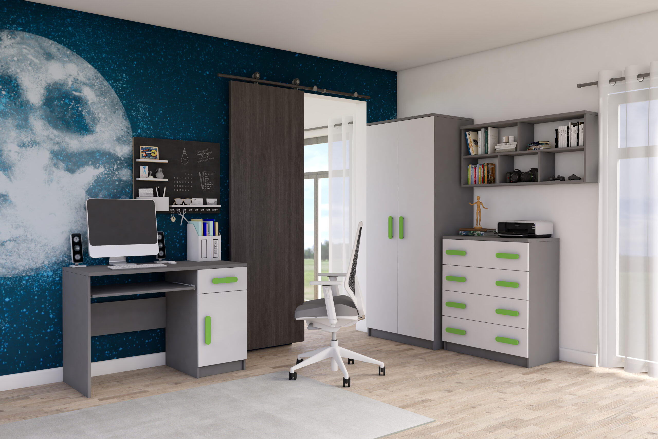 XXXLutz Jugendzimmer Grau 80x200x120 cm
