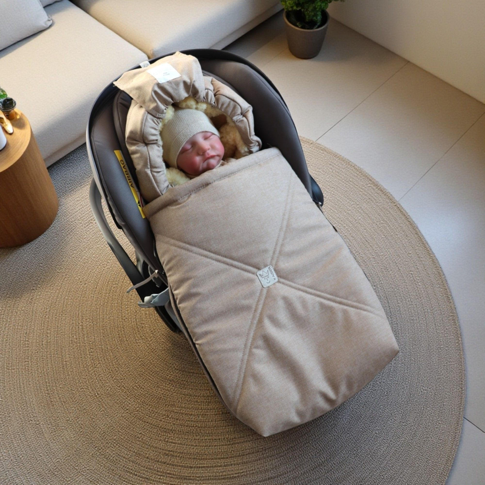 LAMMFELL-BABYSCHALENFUSSSACK Emmy, ginger - Dunkelbraun, Fell (37/10/80cm) - Kaiserbaby