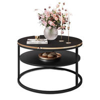 COUCHTISCH COREIL mit Ablage Schwarz / Schwarz matt - Schwarz, Holzwerkstoff (70/70/49cm) - Lookway