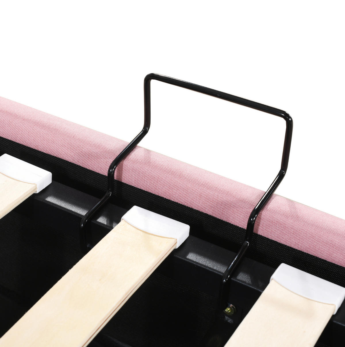 POLSTERBETT 180/200 cm Rosa mit Hydraulik, Stauraum und Lattenrost ohne Matratze - Pink, Textil (180/200cm) - MIVRAY