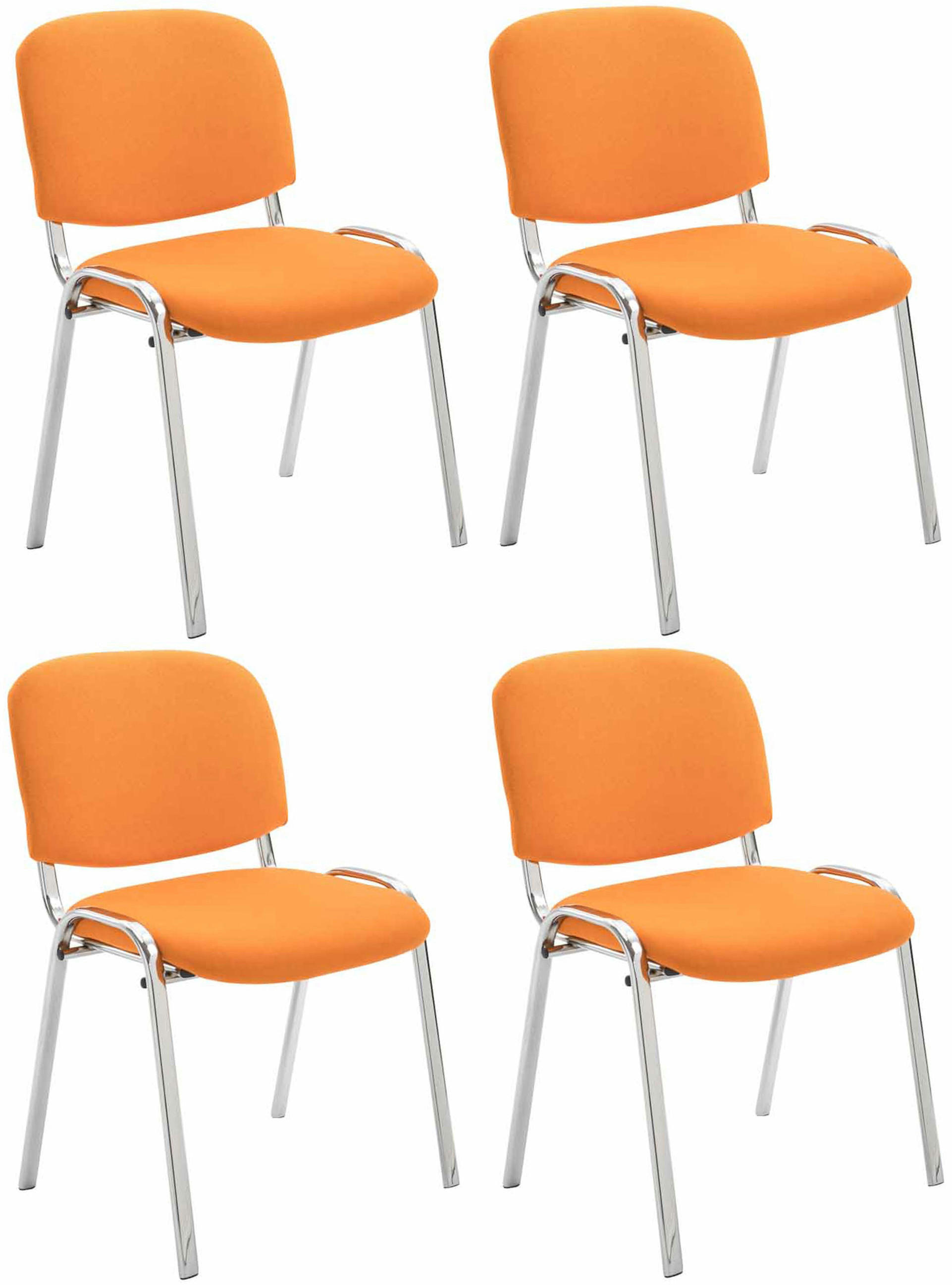BESUCHERSTUHL 4er Set Stoff orange - Orange, Textil/Metall (54/79/64cm) - CLP
