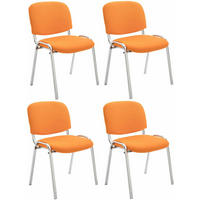 BESUCHERSTUHL 4er Set Stoff orange - Orange, Textil/Metall (54/79/64cm) - CLP