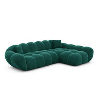 ECKSOFA Liva Smaragdgrün Samtstoff L-Form Rechts - Smaragdgrün, Textil (160/265cm) - VAROYAL