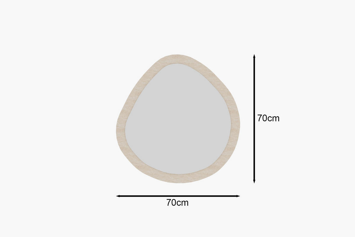 WANDSPIEGEL Beso Granitoptik 60x60cm - Beige, Glas/Holzwerkstoff (60/60/3cm) - moebel17