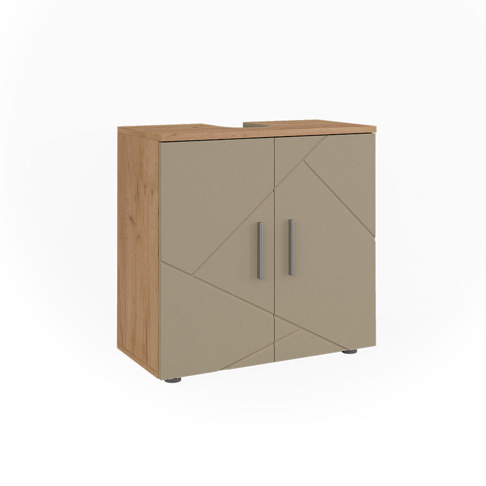 WASCHBECKENUNTERSCHRANK Irma Goldkraft Eiche 60 x 59 cm - Honigeiche/Beige, Holzwerkstoff (60/59/30cm) - Vicco
