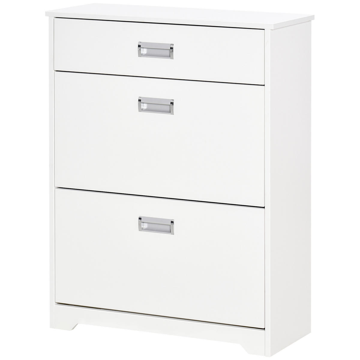 SCHUHSCHRANK Weiß Spanplatte klappbar mit Schublade 1 Stück - Weiß, Holzwerkstoff (70/92/29cm) - PANGIVO
