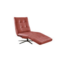 RELAXLIEGE LETICIA Rot Leder - Rot/Schwarz, Leder/Metall (82/115/156cm) - KAWOLA