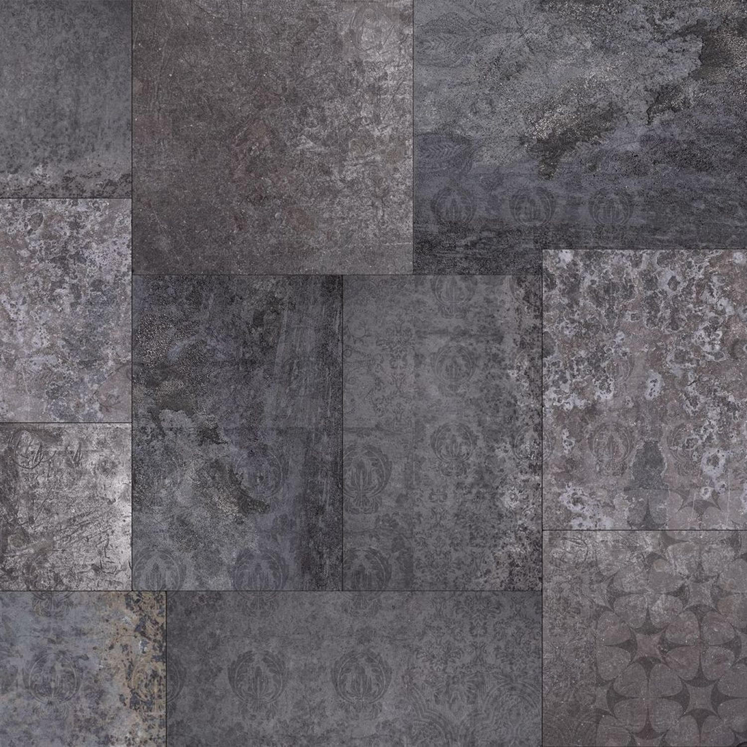 FOTOTAPETE Fliesen 368 x 248 cm - Grau, Papier (368/248cm) - Sanders & Sanders