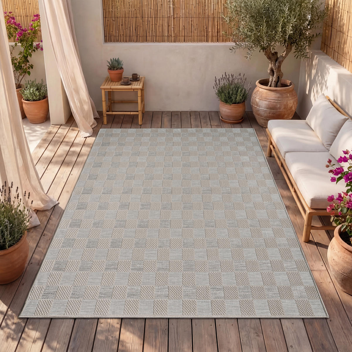 OUTDOORTEPPICH 150/150 cm Vermont 196 - Beige, Textil (150/150cm) - Paco Home