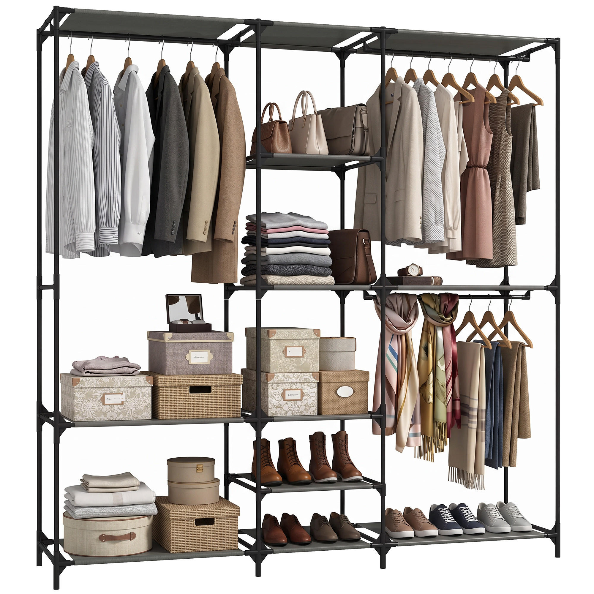 XXXLutz Kleiderschrank Schwarz 182x182x43 cm