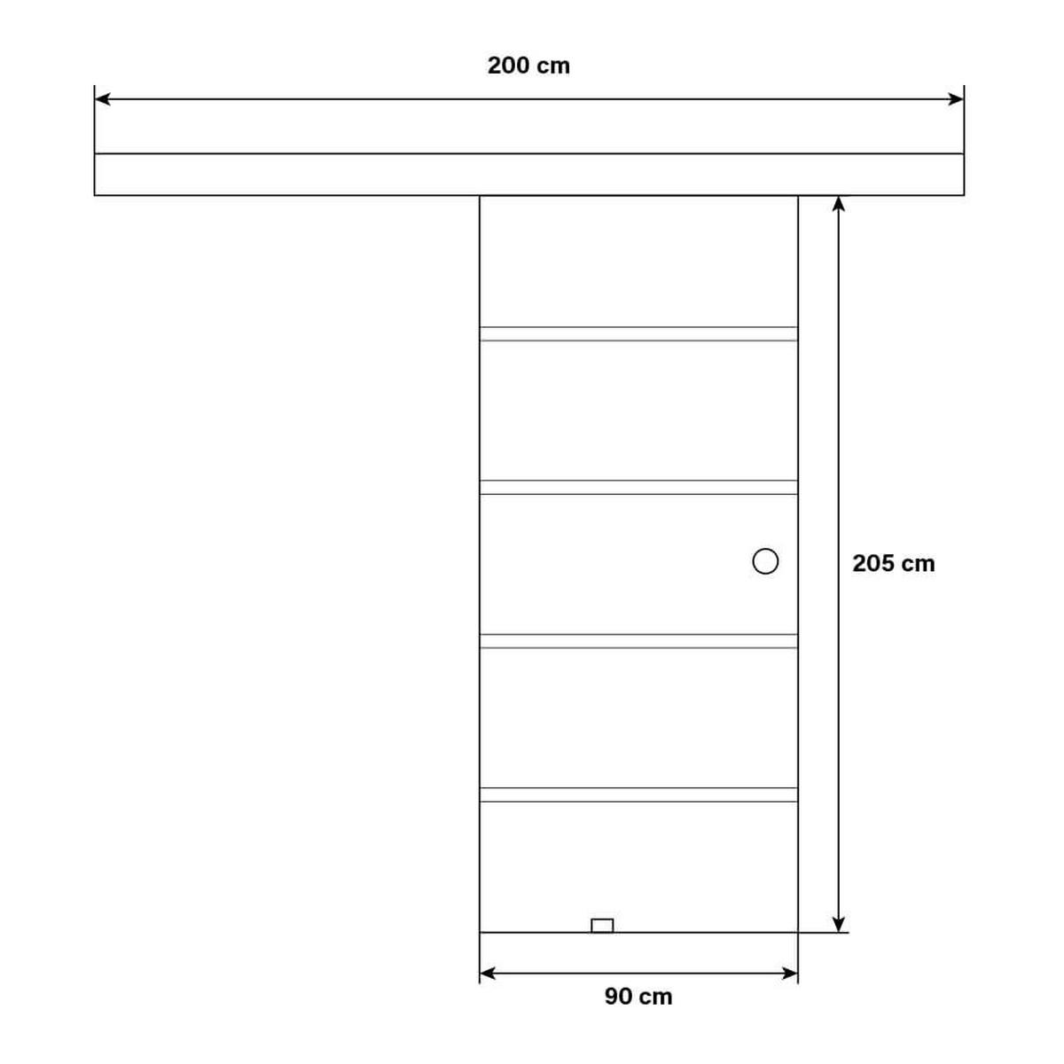 GLASSCHIEBETÜR SIRENA – 205 x 90 cm Milchglas mit Streifen - Transparent, Glas (90/205/0.8cm) - Home Deluxe