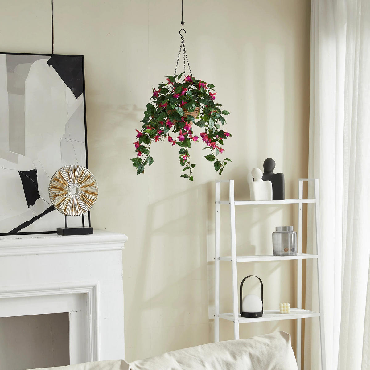 KUNSTPFLANZE Künstliche Hänge-Fuchsie – Calanthia 80 cm - Grün, Kunststoff (80cm) - aplanta