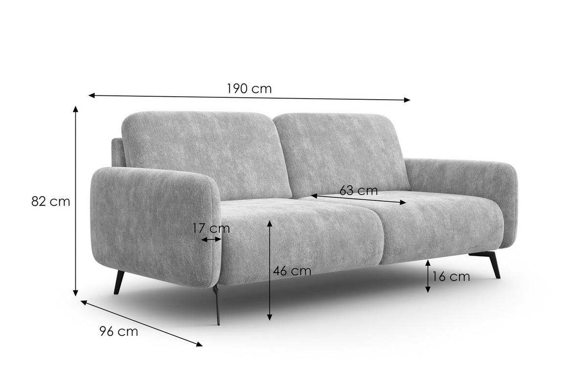 SOFA FEBE 2-Sitzer, marineblauer Chenille-Stoff - Blau/Schwarz, Holz/Textil (160/82/96cm) - Wozimo