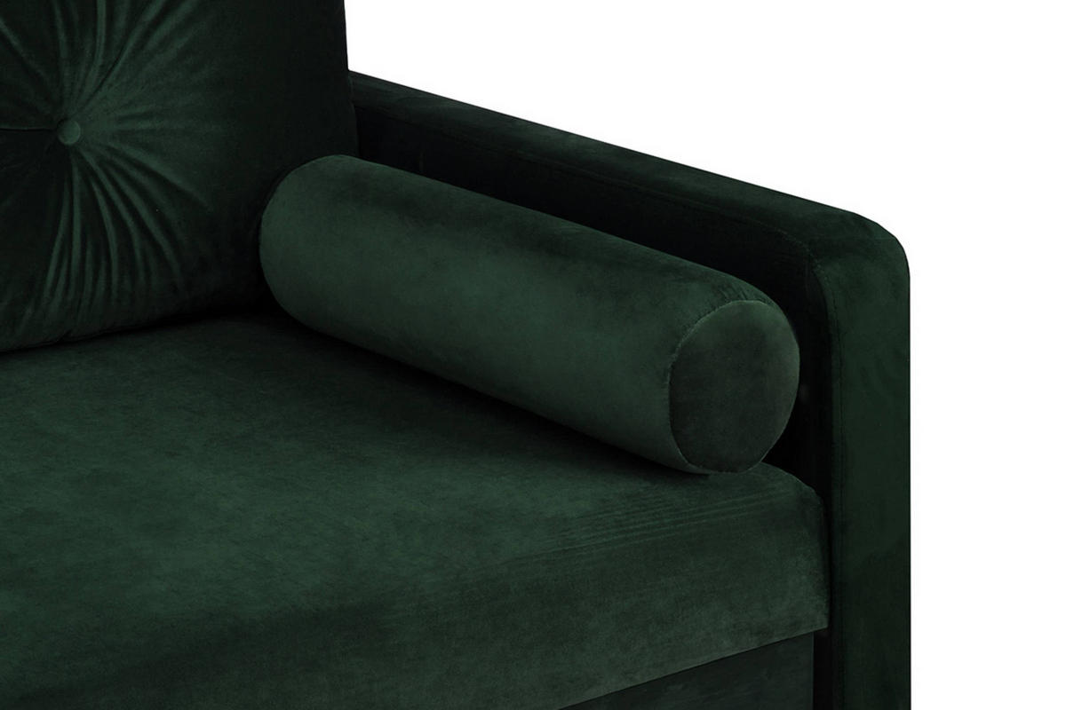 3-SITZER-SCHLAFSOFA ERISO mit weiche Sitzfläche und hohe Rückenlehne, Velour-Stoff, dunkelgrün - Dunkelgrün/Braun, Textil (220/80/100cm) - KONSIMO®