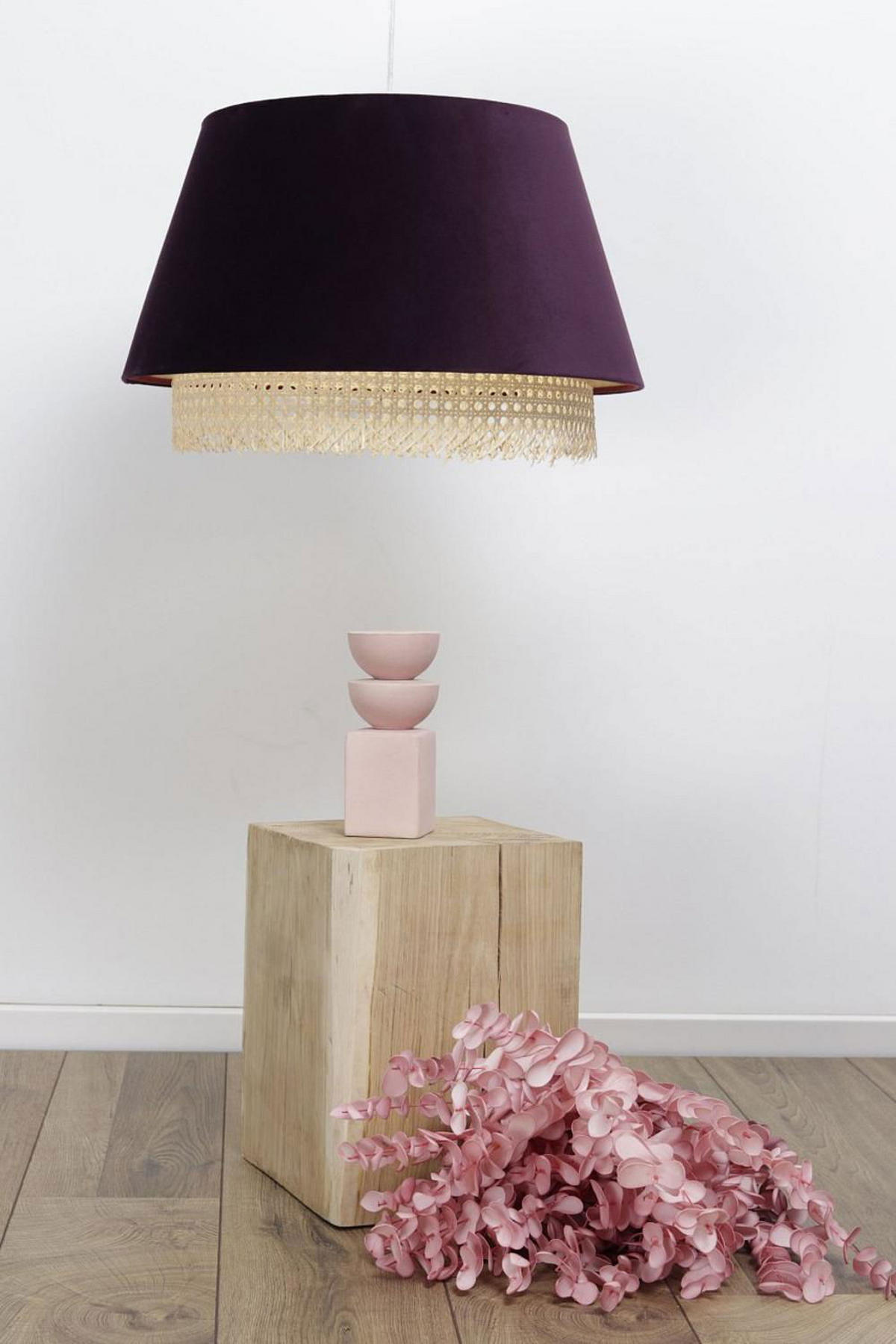 HÄNGELEUCHTE Lila 50/32 cm - Lila, Naturmaterialen (50/1.3/32cm) - ONZENO